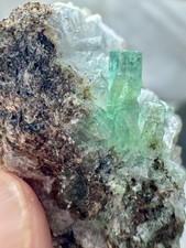 95 Ct ,Eye Clean Natural Chitral Emerald Crystals on Matrix From KPK Pakistan picture
