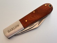 Barlow Vintage Retro Pocket Knife 2 Blades Sharp Stainless Steel Wood Handle picture