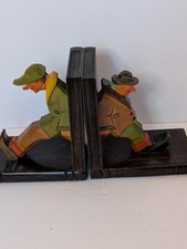 VTG Rhon Sepp's Wooden Bookends in Skilled Carving and Design Made in Germany picture