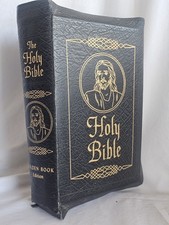 The Holy Bible Golden Book Edition 1950 Illustrated King James Leather Vintage picture