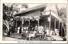 c1908 Group On The Veranda At Wheeler's Springs Ojai California CA Postcard picture