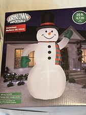 2022 Gemmy 20’ Colossal Lighted Christmas Snowman inflatable Airblown Blow-up picture