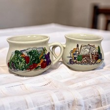 Set of 2 Gibson Housewares Mugs Vegetable and Mushroom Soup picture