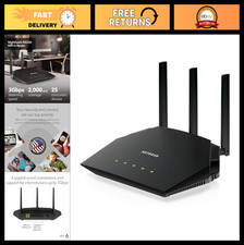 NETGEAR RAX36-100PAR AX3000 Nighthawk 4-Stream AX4 Up to 3 Gbps Wireless Speed W picture