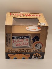 LEADING EDGE NOVELTY Animated Cat Coin Bank Fuzzy Wuzzy Mechanical Piggy Kitty picture