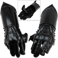 Medieval Conquest Armor Gauntlets Black Gloves picture