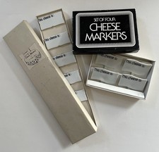 9 - Vtg 1960 Porcelain Cheese Markers Boxed 2 Styles Shafford Co & Knobler Japan picture