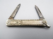 Vintage 1800s silver folding fruit knife picture