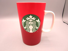 Starbucks Tall Two Tone Red Green Siren Logo Coffee Tea Mug 2015 16 oz  (121) picture