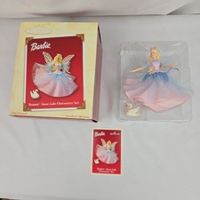 2003 Hallmark Keepsake Barbie Swan Lake Ornament with Swan Christmas 2pc picture