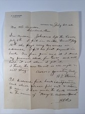 1906 Handwritten Chattanooga Tennessee Attorney Letter H V Stevens Cleveland picture