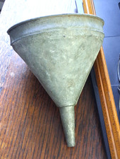 Vintage 1940s Old School Large Galvanized Metal Funnel Farm Garage Antique picture