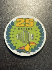 $25 Caribe Hilton San Juan Puerto Rico Casino Chip CC CHC-25 **Rare** picture
