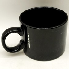 Starbucks Coffee Mug 2017 All Black Collectors Edition Short & Wide 12 oz picture