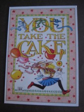 UNUSED 1987 vintage greeting card Mary Engelbreit BIRTHDAY You Take The Cake picture