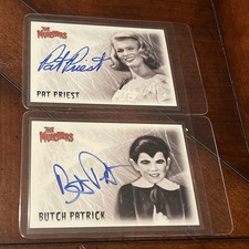 Munsters 2005 Butch Patrick as Eddie Pat Priest as Marilyn Autograph Cards A1 A2 picture