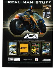 2001 XGIII Extreme G Racing Print Ad PS2 GameCube Acclaim Sci-Fi Moto Art picture