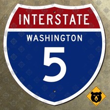 Washington Interstate route 5 highway marker road sign Seattle 1957 12x12 picture
