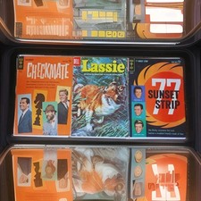Checkmate #2 & Lassie #25 Vintage TV Comic Lot Gold Key Dell 1955 1962 picture