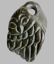 300 BC Ancient Greek Carved Engraved Gemstone Pendant Owl of Athena Amulet Relic picture