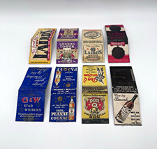 8 Vintage Liquor Matchcovers Bacardi Don Q Lairds Gin Cognac Whiskey 1930s 1940s picture