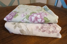 Lot of 2 Beautiful Oval Floral Tablecloths - One is Martha Stewart - Lavender picture
