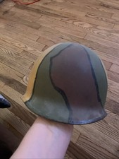 WWII 1/504 PIR Helmet Hand Painted with The Camo Used In North Africa/Italy picture