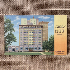 Hotel Rueger Richmond Virginia VA Exterior View Posted 1948 Linen Postcard picture