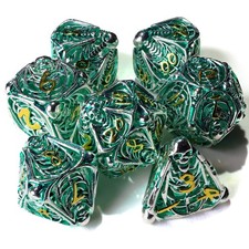 Undead Legion Metal RPG Dice Set | 7 Pieces Handcrafted Resin Dice by Baron of D picture