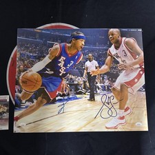 Allen Iverson Steve Francis Signed 16X20 All-Star Game Photo Autographed JSA COA picture