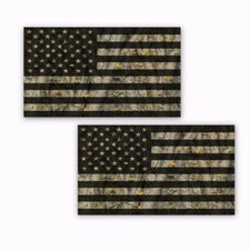 Camo American Flag Stickers Vehicle Decals Forest 2 Pack  12