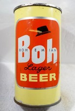 Boh Bohemian Fall River Massachusetts  Flat Top Beer Can BO W/Cool Vanity Lid picture