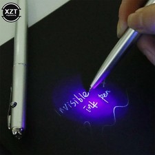 Invisible Ink Pen with Uv Light Hidden Handwriting Novelty Ballpoint Pens Office picture