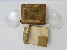 2 Henry Troemner Philadelphia Glass Scale Balance Pans in Original Box Antique picture