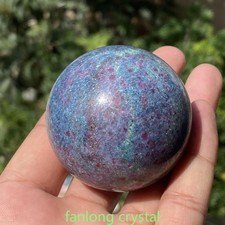 1pcs Natural ruby/kyanite Ball Quartz Crystal Polished Sphere Reiki Gift 50mm picture
