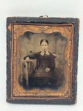 Antique Victorian Daguerreotype Photograph Child with Brass Mount Frame 1840/50s picture