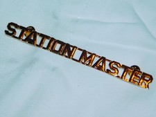 Station Master Conductor Hat Pin Train Letters Gold Badge Railroad Thomas Tank picture