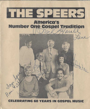 VINTAGE 1983 'THE SPEERS' SIGNED PROGRAM AMERICA'S NUMBER ONE GOSPEL TRADITION picture