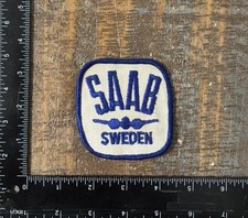 Vintage Saab Sweden Automobile Car Advertising Logo Sew-On Patch NOS 1960s picture