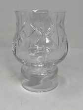 Atlantis Crystal Hurricane Candle Lamp w/Base Hand Blown Crisal Portugal 6.75” picture
