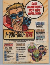 GamePro Hot Tips Hotline 1-900 Vintage 90s Magazine Ad Nintendo Sega picture