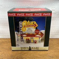 Coca Cola Town Square Collection Lighted Village Star Drive in Coke New picture