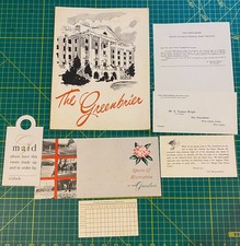 Vintage The Greenbrier Hotel Resort Ephemera Lot Menu Door Hanger Brochure WV picture