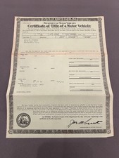 Genuine Original 1966 Chevrolet Impala 2 Door Hardtop NC Car Title 164376 picture