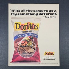 1989 Doritos Tortilla Chips Salsa Rio Flavor Vintage Print Ad Jay Leno Frito-Lay picture