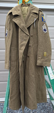 WWII 1942 US Army Wool Overcoat Trench Coat Greatcoat W/ Rank and unit patch picture