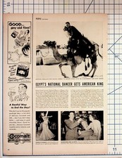 1950s Magazine Page Samia Gamal Abdullah King Egypt Dancer Cheez-It Cocomalt Ad picture