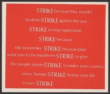 Photo:United States 1970s Students Strike Against War Protest Poster picture