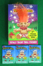 1992 TOPPS TRASH CAN TROLLS 3 SEALED PACKS PLUS EMPTY DISPLAY BOX GPK STYLE picture