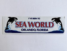 Vintage 1976 I’ve Been To Seaworld Bumper Sticker Orlando, Florida, 3x10.5” picture